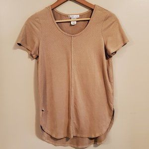 Moa Moa Faux Suede Short Sleeve Top size XS